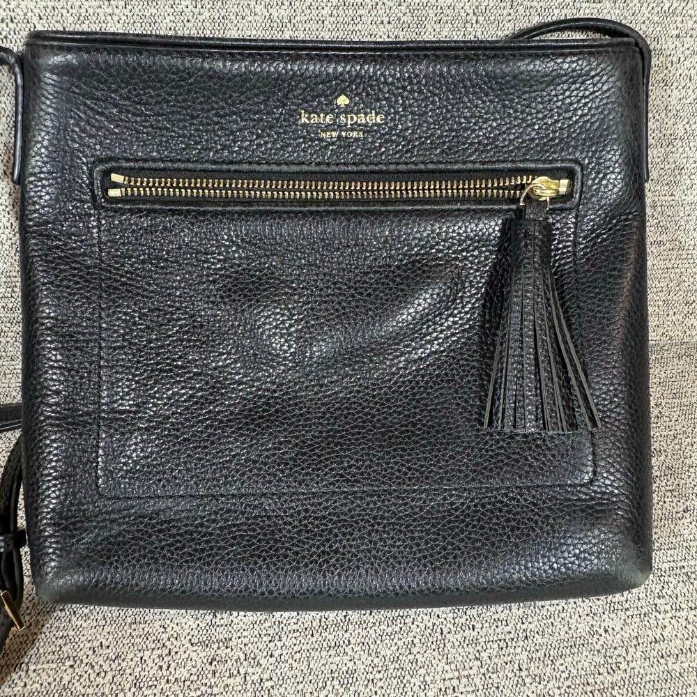 Kate Spade Crossbody Bag Chester Street Dessi Black Leather Purse Zipper Womens